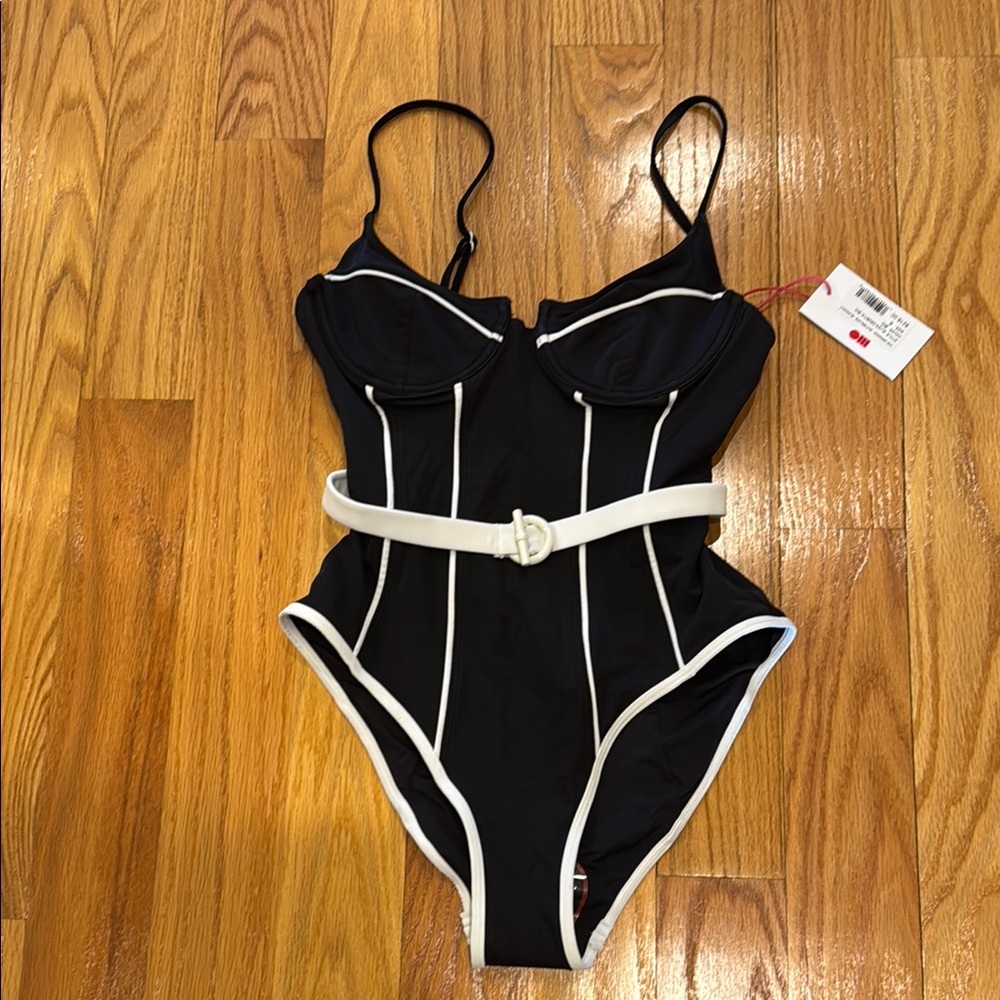 WOMENS size S Solid & Striped Black and White One Piece - NWT